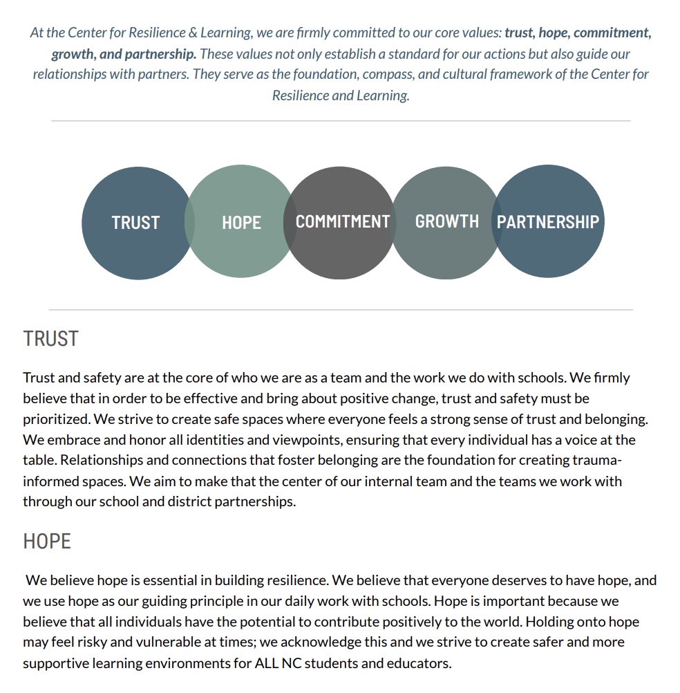 Who We Are - NC Center for Resilience & Learning
